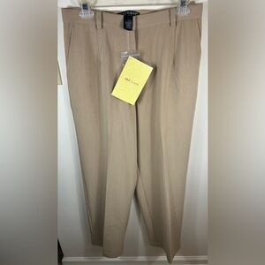 Dialogue Classics Trouser Pants Women’s 12 Tan Wool Blend Pleated Stretch Career